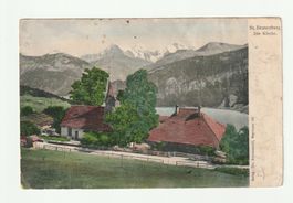 AK St. Beatenberg BE Kirche & Alpen bei Interlaken 1908