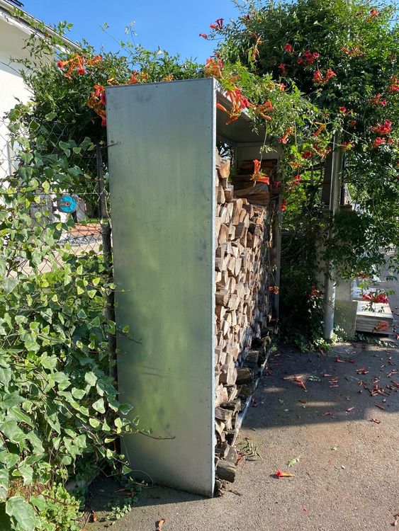 Kaminholzregal, Holzregal, Holzgestell Stahl für Brennholz (Gebraucht ...