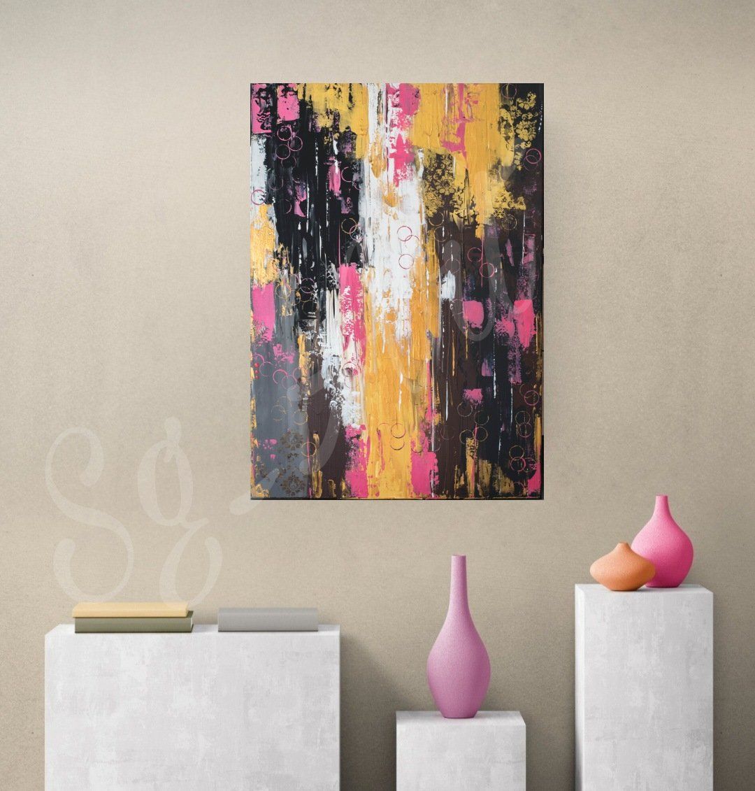 Gemälde: Acrylbild abstrakt schwarz gold Unikat – Neu und originalverpackt aus Rheinau von Sussel 5