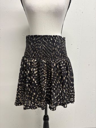 FINE Copenhagen Minirock Rock schwarz beige gestuft Gr. XS