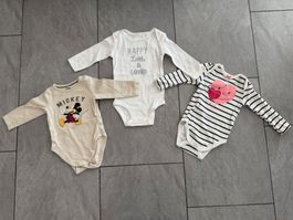 Langarmbodys - Grösse 74 - 2x C&A/1 x Carter's