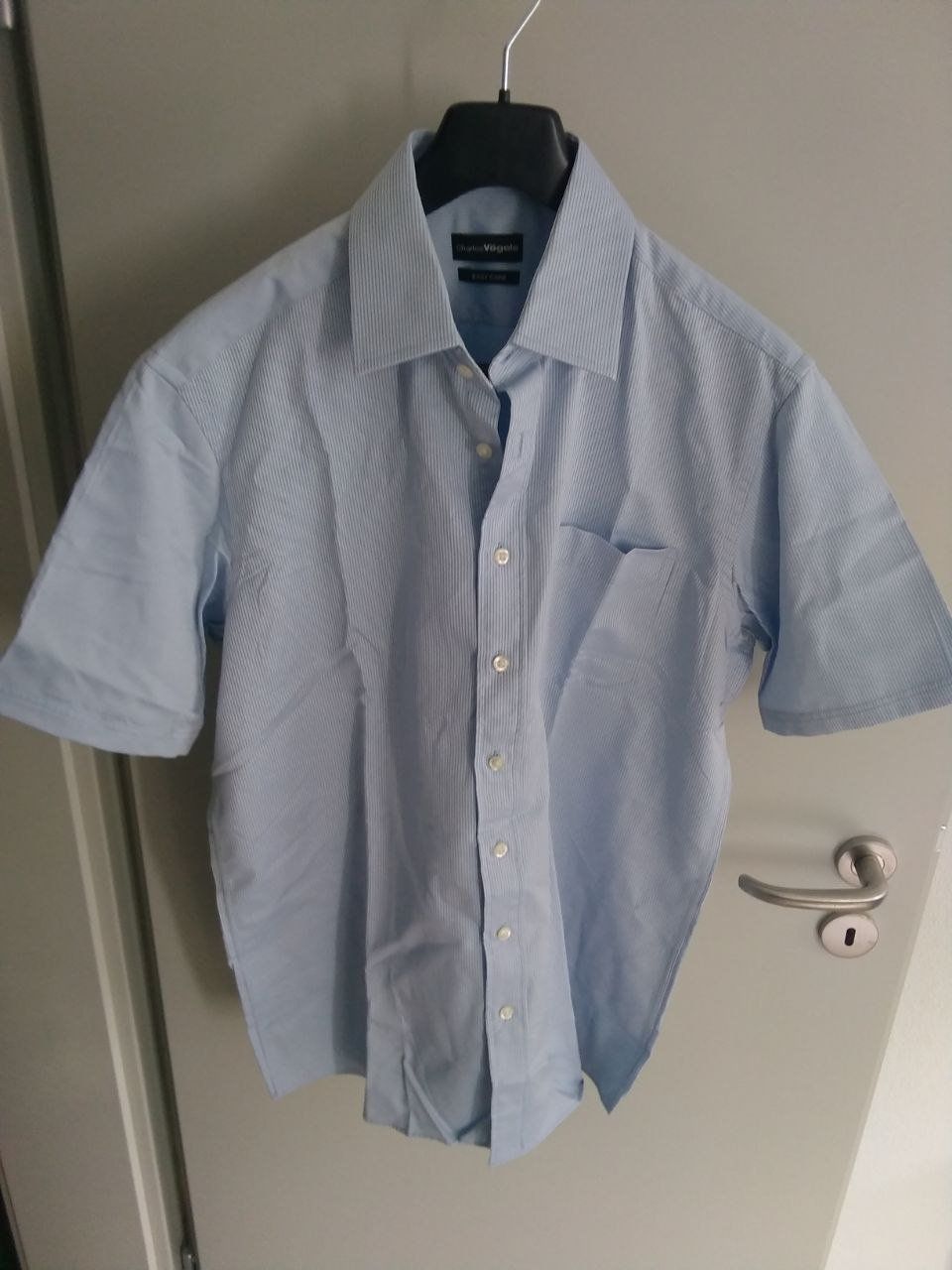 Camicie: Hemd blau-weiss, Regular Fit, 41/42, Easycare, kurzarm – Nuovo (secondo la descrizione) da Horgen venduto da mar_8rbw