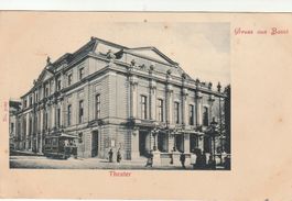 Postkarte Gruss aus Basel Theater um 1900