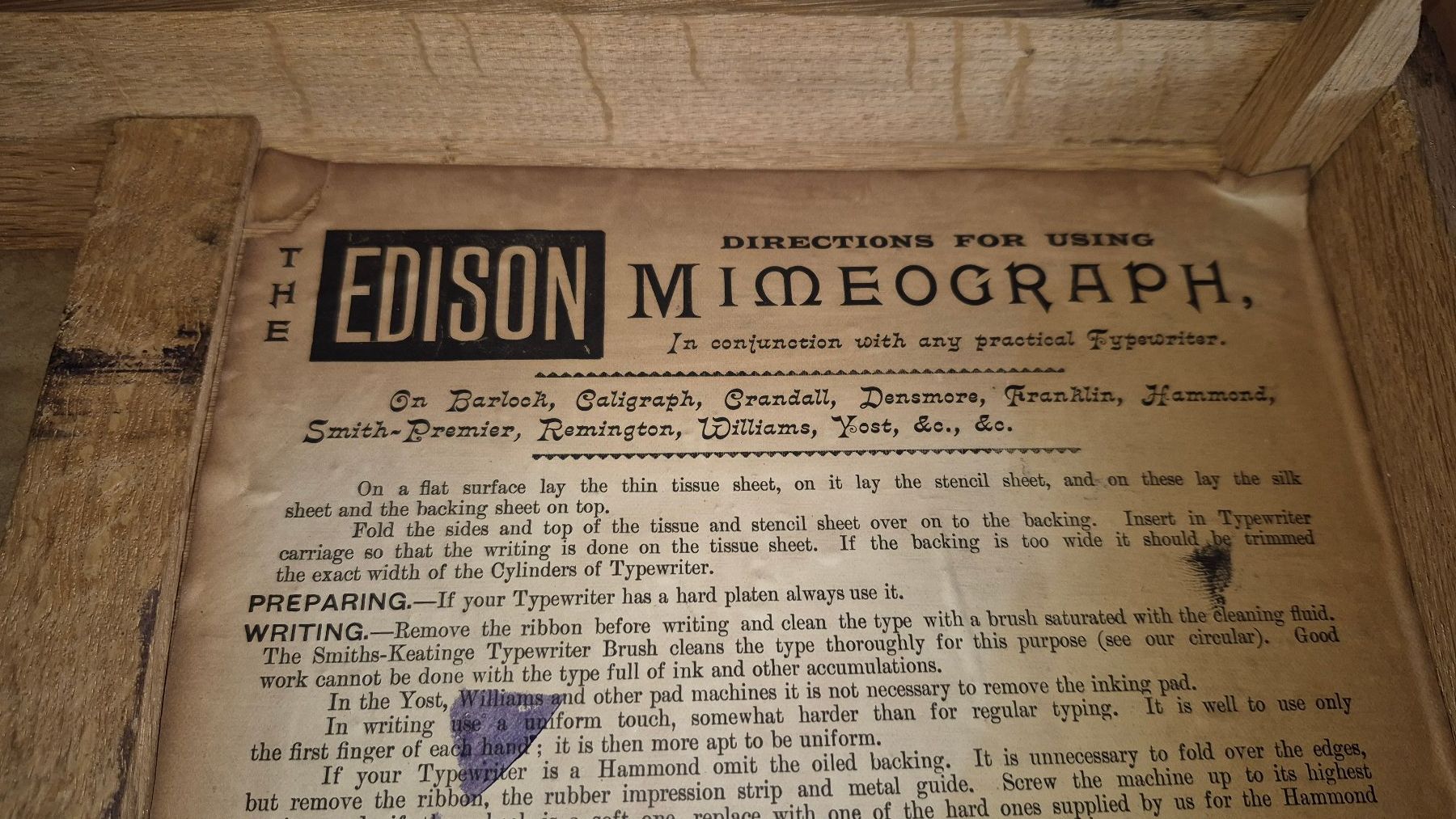 Stampanti: Altes Druckgerät EDISON Mimeograph – Usato da Trimmis venduto da Florianschlumpf 6