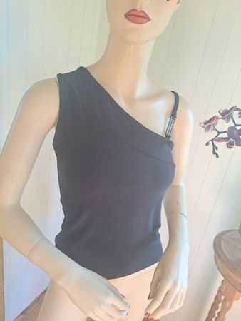 Y2K Vintage asymmetrisches Top Oberteil Tank cropped S 36