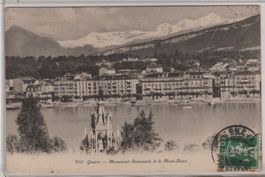 Ansichtskarte Genéve Monument mit Rasierklingen-St. 21.V.12