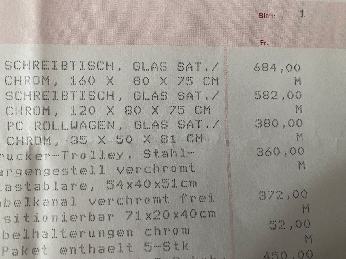 Koffer & Taschen: PC Rollwagen mit Glasplatten, Chrom, 35cmx50cmx81 cm – Gebraucht aus Embrach von bea_8424 8
