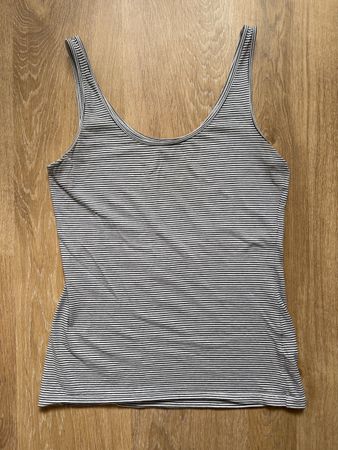 Top/débardeur blanc/bleu rayures Chicoree, t.38/M