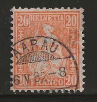 1881 : Sitzende Helvetia Nr. 48 - Vollstempel, KP 220.-