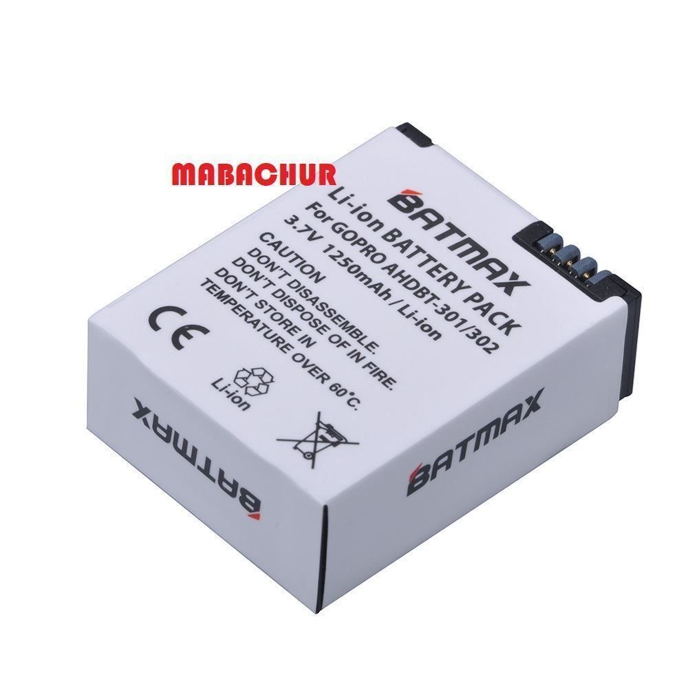 Batterie AHDBT-301 1100mAh Pour GoPro Hero3 / Hero3+ Black Silver White – Li-Ion Haute Capacité