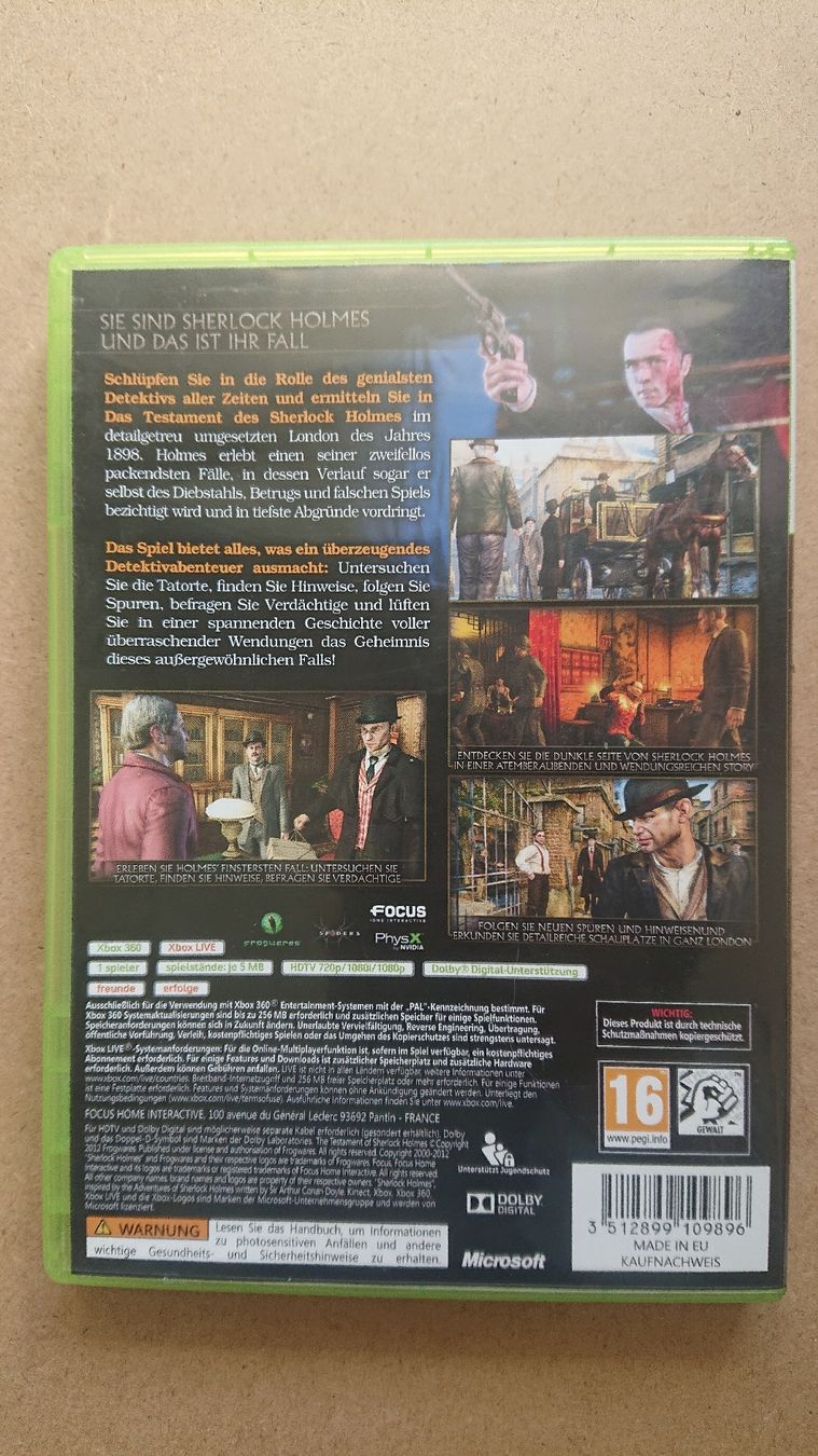Giochi: Sherlock Holmes - Das Testament (Xbox 360)  – Usato da Chur venduto da FreakofRarity 1
