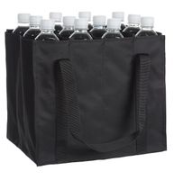 Flaschentasche, 12 Fächer, 0.75 l Flaschen, Schwarz