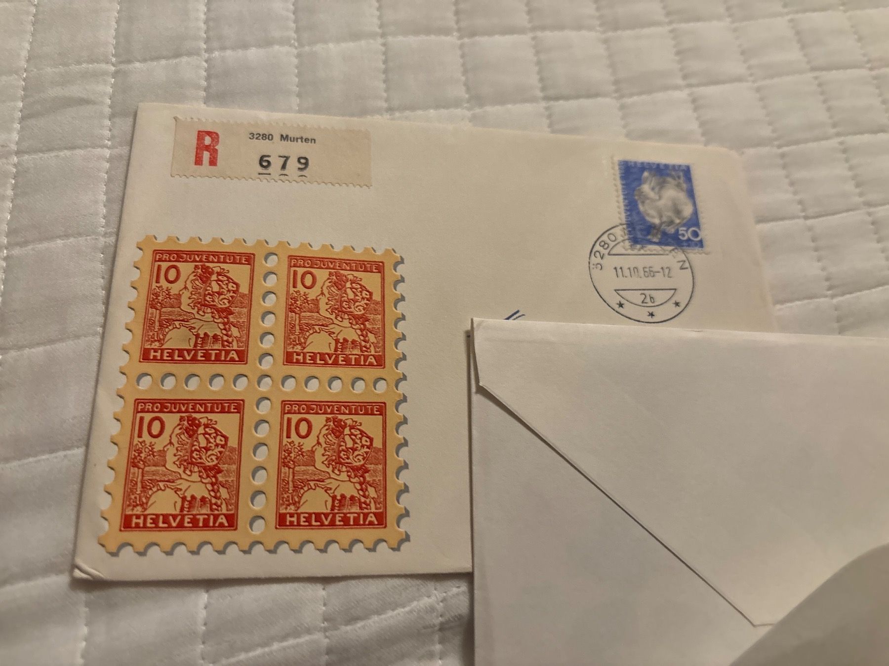 Alle Briefmarken: 4 Pro Juventute Briefmarken 1966 – Gebraucht aus Zürich von engebrunau