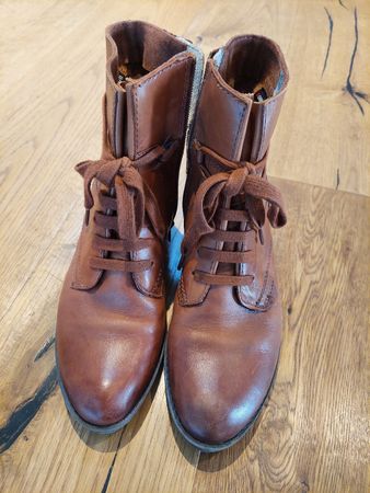 Roberto Santi Lederstiefeletten Gr. 38 Cognac Braun