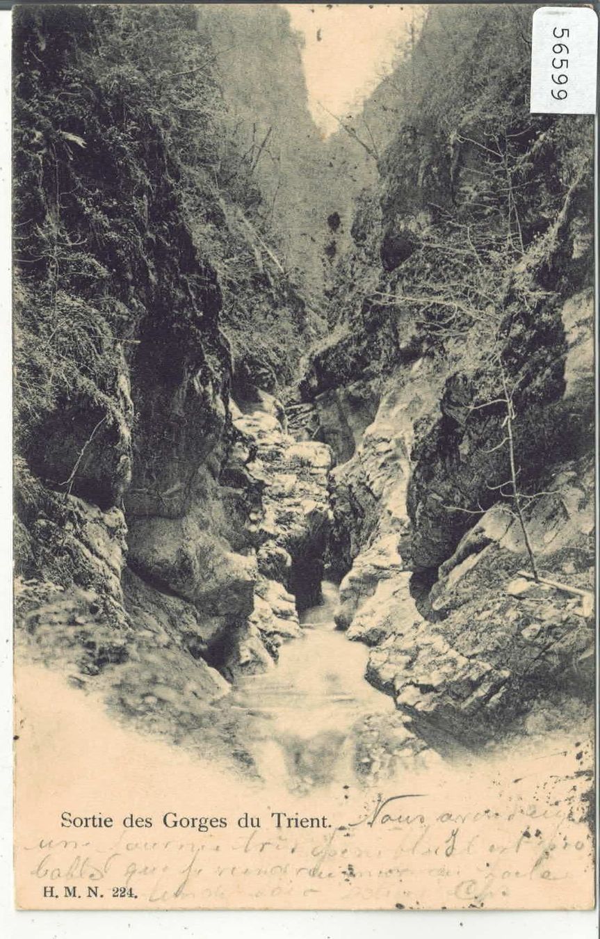 Cartes postales: Vernayaz - Sortie des Gorges du Trient - Stabstempel – D'occasion à Ettingen par Kartenplanet