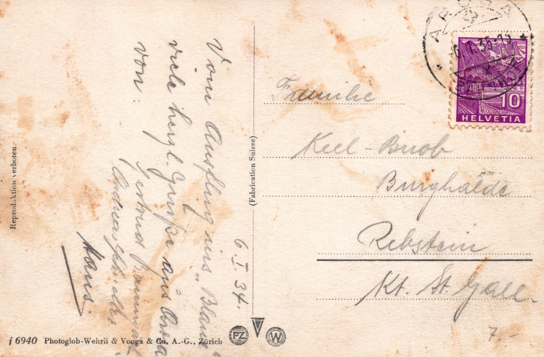 Ansichtskarten: 0129 - Postkarte / Ansichtskarte - Arosa – Gebraucht aus Reinach BL von Boston-Verkauf 1