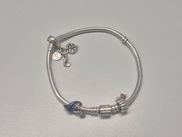 Pandora Armband Silber 925 mit Anhängern (Herz, Frosch...)