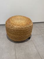 Hocker Rattan rund Natur guter Zustand