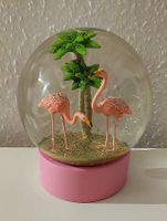 Deko/ Flamingo Glas schneekugel