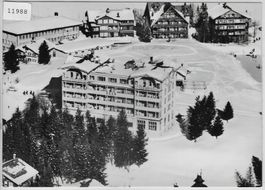 Flugaufnahme Hotel Eden Arosa im Winter