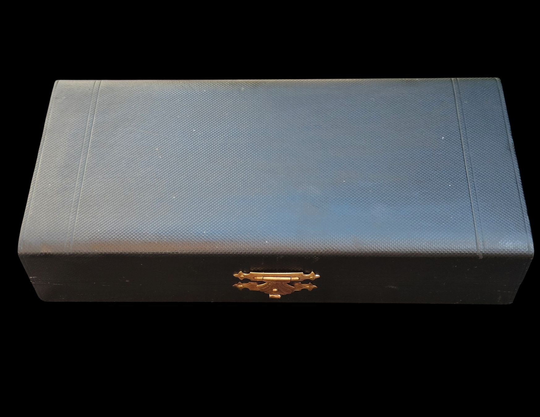 Portagioie: Antike Ringbox Schmuckbox Koffer Schwarz mit Türkis Seide – Usato da schwyz venduto da larry91sz 7