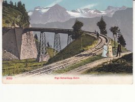 Rigi Scheideggbahn 1906 mit ST Rigi Staffel und Hotelstempel