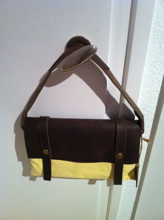 🤩LEDER & STOFF TASCHE GELB