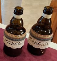 Boho 2er Set Flaschen, Tischdeko, Hochzeit, Vintage