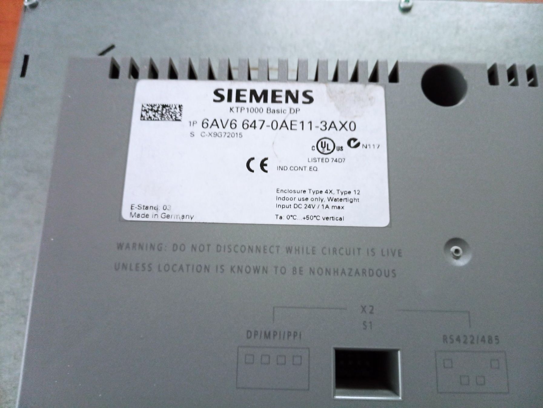 Siemens Elektronikbauteile: Siemens SIMATIC HMI KTP1000 Basic DP / 6AV6647-0AE11-3AX0 – Gebraucht aus Ufhusen von HKSC 2
