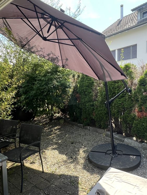 Grosser Sonnenschirm mit Kurbel 3m, schwenkbar Kaufen auf Ricardo