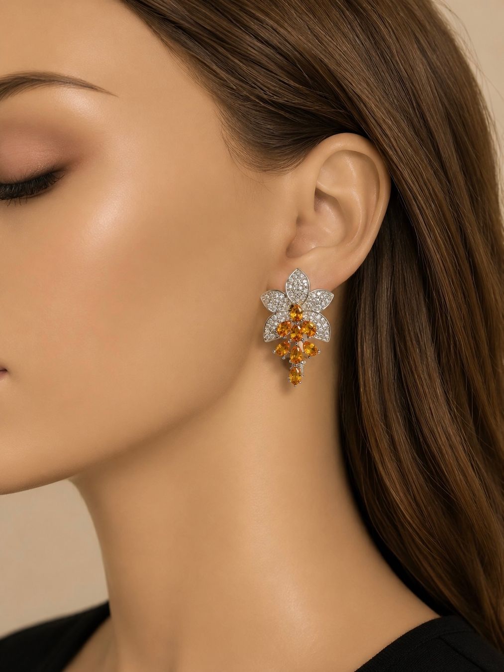 Orecchini pendenti & Orecchini a lobo: Boucles d’oreilles Fleur Ambrée – Nuovo e nell'imballaggio originale da St-Maurice venduto da Sandrinette123 1