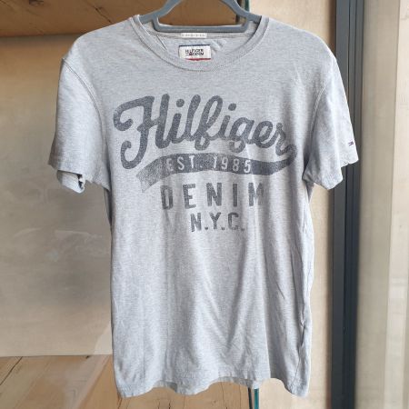 🐸 TOMMY HILFIGER T-SHIRT S SHABBY PRINT GRAU