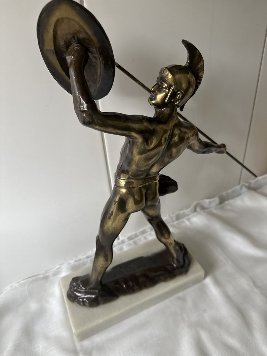 Sculture & Statue: Metallfigur "Achilleus" auf Marmorsockel – Usato da Zürich venduto da Chaeffeler 7