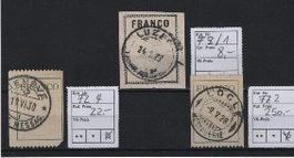 Francozettel Nr. FZ/4+FZ/2/+FZ/1 geste. schön Kat. 285.-