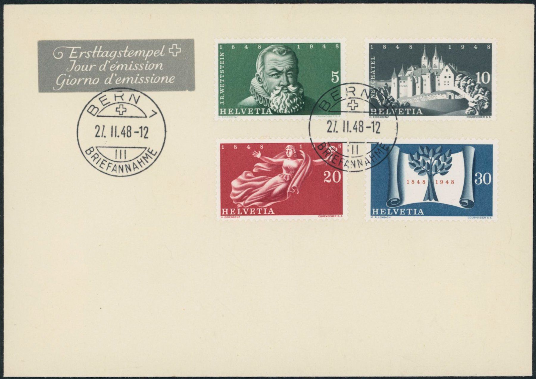 Tous les timbres: 1948 - Bundesstaat - Ersttagsbrief FDC ET – D'occasion à Schindellegi par leecollect