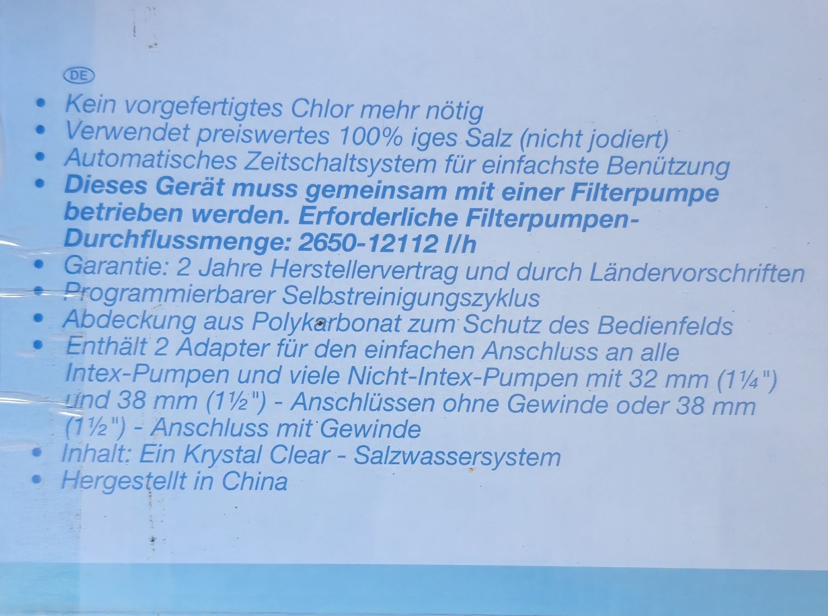 Intex Pompe & Parti di ricambio: Intex krystal Clear Salzwassersystem Neu – Nuovo (secondo la descrizione) da Wengi b. Büren venduto da NeReida88 1