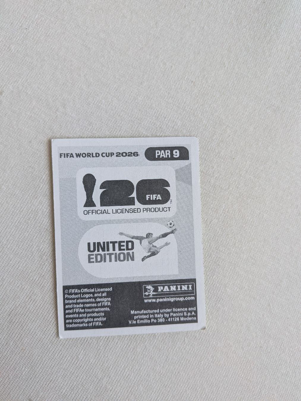 Panini Carte collezionabili: Panini Bild PAR 9 – Nuovo (secondo la descrizione) da Eschenbach SG venduto da SanFranciscoCalifornia 1