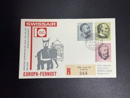 Swissair Erstflugbrief Zürich-Bombay 1974