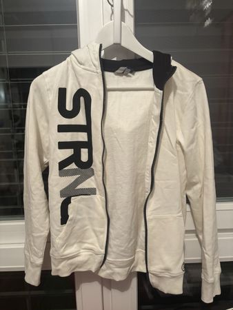 Kapuzenjacke weiss schwarz