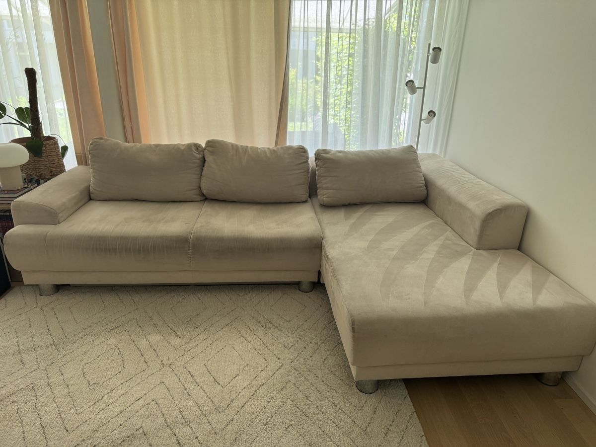 Divani: Ecksofa beige, Stoff mit Bettfunktion & Stauraum – Usato da Sursee venduto da eldi94 1