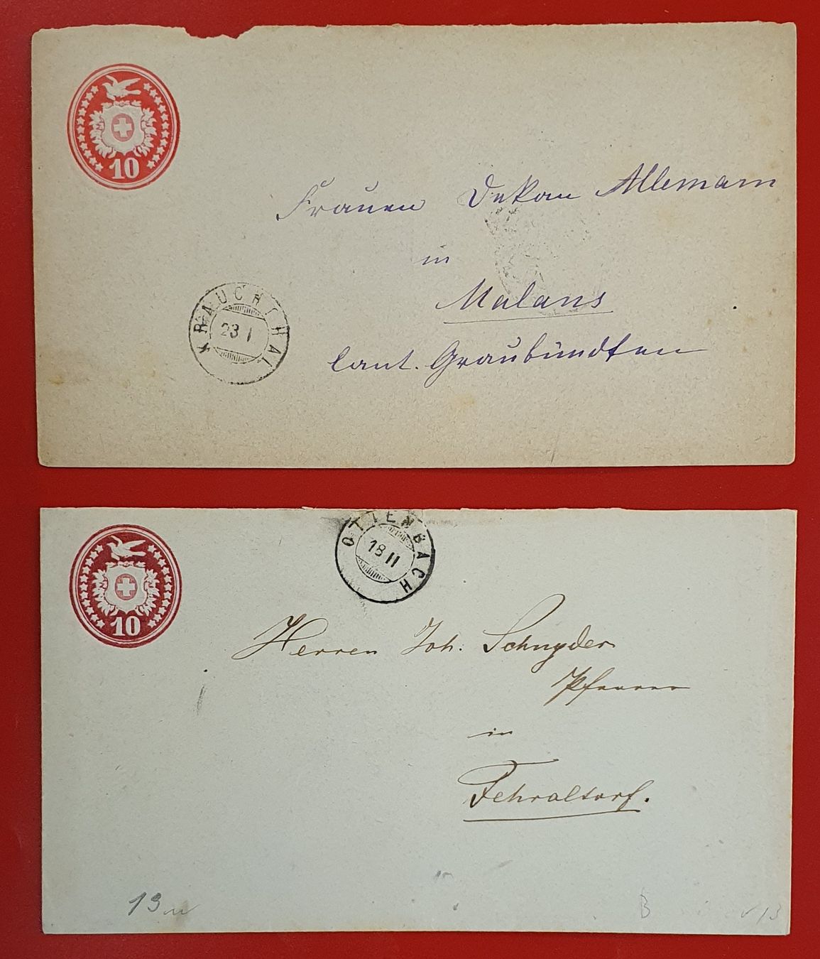 Tutti i francobolli: 2 Tüblibriefe mit Zwergstempel – Usato da Kreuzlingen venduto da Rschweiz1