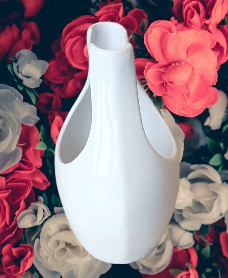 Vasi & Recipienti: Edle Blumenvase,  weiss, einzigartiges Design – Nuovo (secondo la descrizione) da Aarburg venduto da Glitzerzauber 1