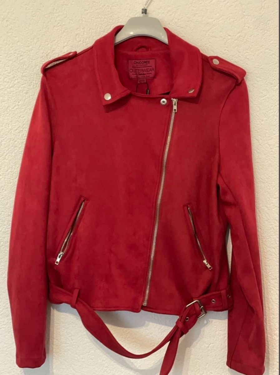 Jacken: Chicoree Wildlederimitat Jacke - Grösse M - Herbst Rot – Neu und originalverpackt aus Birr von Elines 2