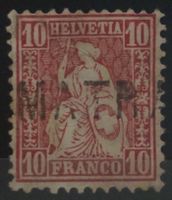 CH - Sitz. Helvetia - Zst. Nr. 38 - Stabstempel Martan FR