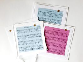 3 Weihnachtskarten mit Liedtext  neu