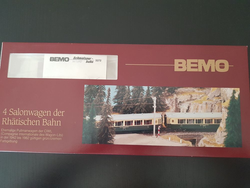 BEMO H0m - Set 4 Wagons-salons RhB - Art. 7272 134 - État Parfait - Occasion