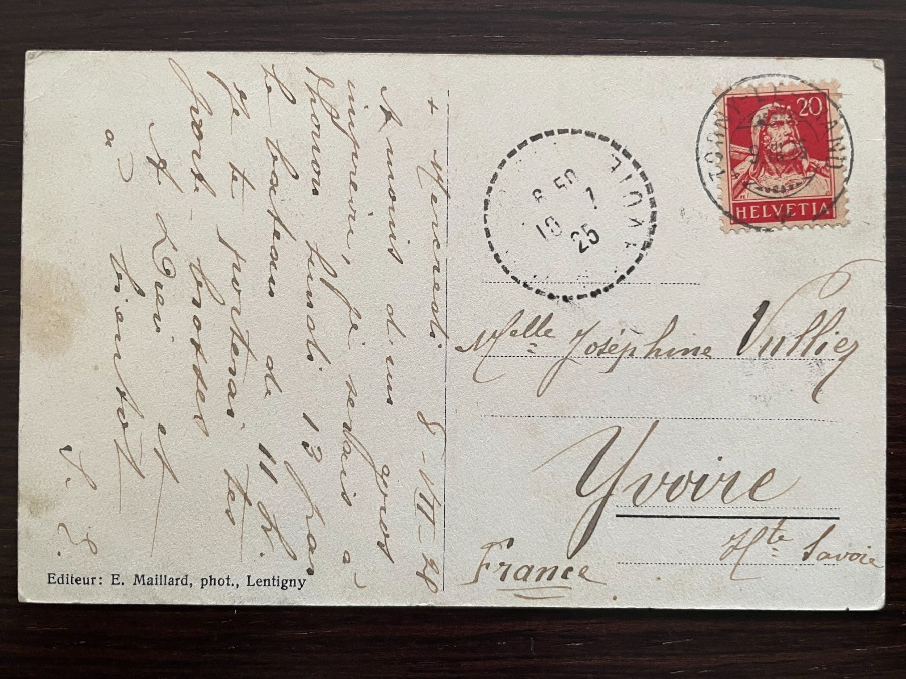 Cartoline postali: TORNY-LE-GRAND Ortsansicht mit Kirche, 1925 – Usato da Wald ZH venduto da TLILEF 1