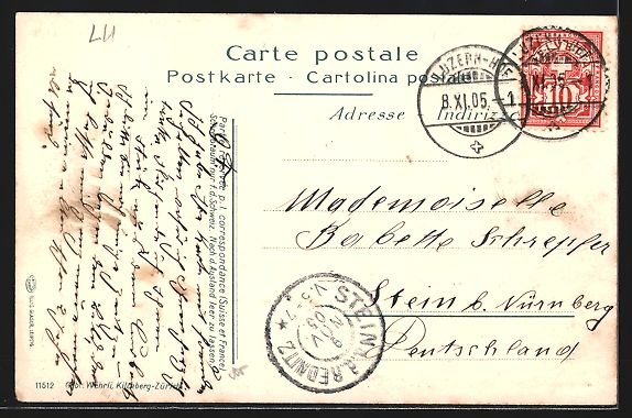 Cartoline postali: Luzern, Strasse vor dem Hotel Schweizerh – Usato da Berlin venduto da bartko-reher 1