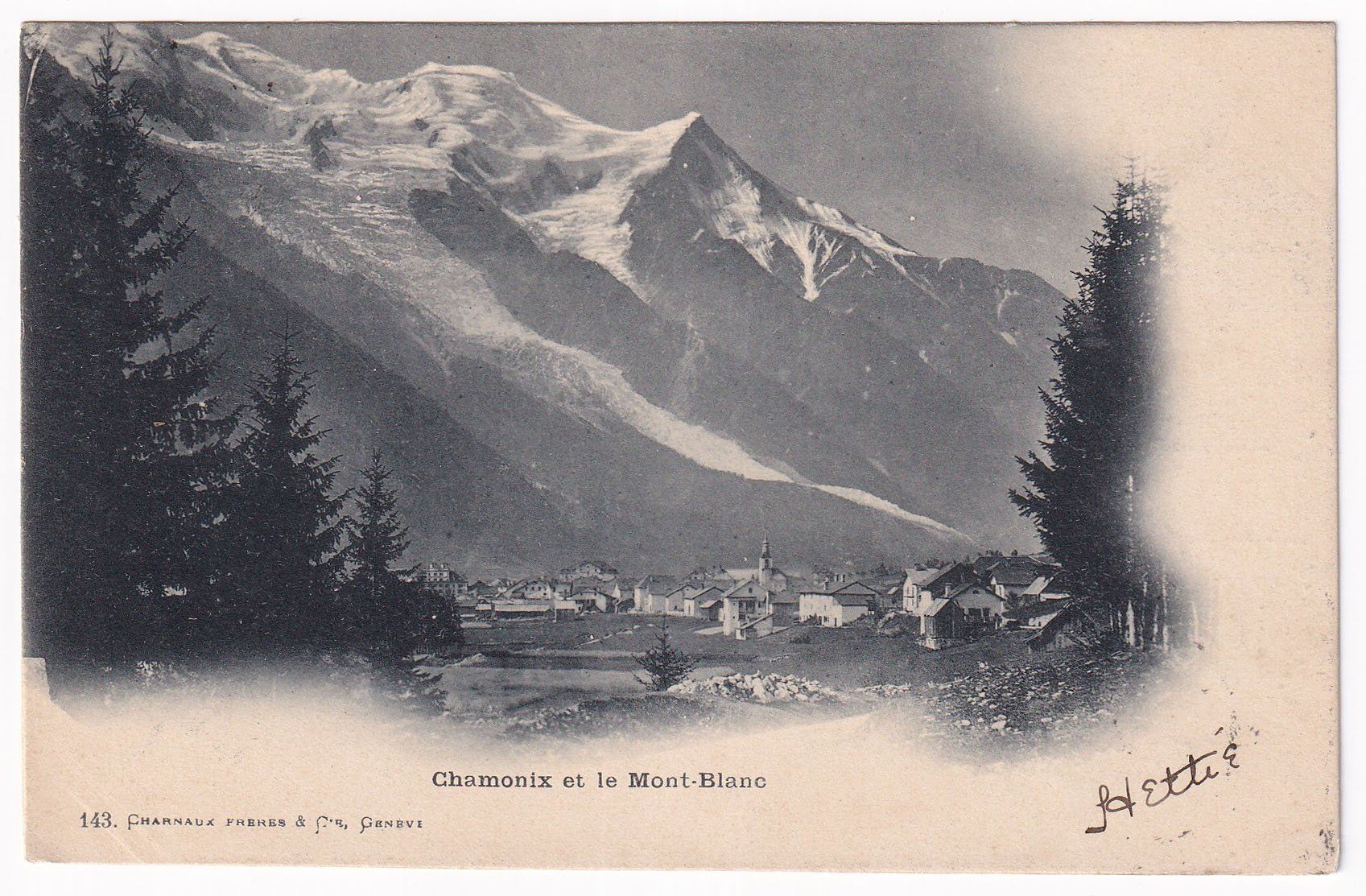 Cartoline postali: Chamonix et le Mont Blanc  1901 – Usato da Cormoret venduto da Pascalll2001