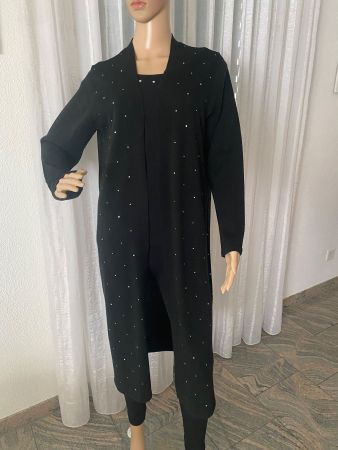 RARITÄT - edle/stylische Long Strickjacke mit Ziersteinen,44
